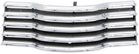 Brothers Trucks Grilles GRL7303 and Grille Inserts, Complete Grille Type, Stock Style, Main Grille Position, Steel, Chrome, Black Insert, Chevrolet, Each