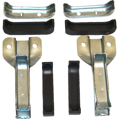 Brothers Trucks Radiator Supports J4056-67 Mounting Brackets, C/K Series, Replacement, Steel, Natural Finish, with Upper Brackets/Pads, Lower Brackets/Pads, Chevy, GMC, Set of 8