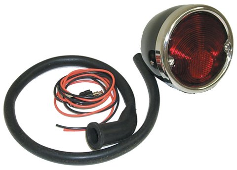 Brothers Trucks Taillight Assemblies TLP0059 Assemblies, OEM Style Replacement, Incandescent/Halogen, Round, Red Lens, Black/Chrome Housing, Left/Right, Stepside Only, Chevy, GMC, Each