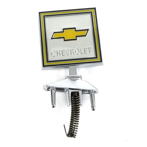 Brothers Trucks Hood Ornaments 04-543 Ornament, Chevrolet Bowtie, Silver/Yellow, Diecast, Stock Mounting, Chevy, GMC, Each