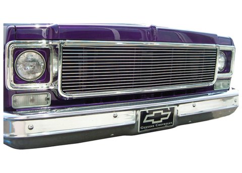 Brothers Trucks Grille Inserts BIL7380 Inserts, Insert/Overlay Type, Main Position, Horizontal Bar Style, Aluminum, Brushed, Chevrolet, GMC, Each