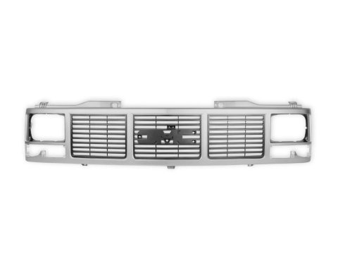 Brothers Trucks Grilles 04-367 Grille, GMC, Stock Style, Silver with Gray Interior, Single Headlights, Each