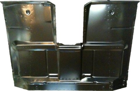 Brothers Trucks Floor Pan Replacement Panels A1908-69 Panels, Panels, Patch, Pan, Front, High Hump Design, Steel, Black, Chevrolet, GMC, Each