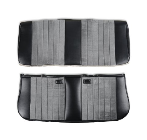 Brothers Trucks Seat Upholstery 05-310 Upholstery, Bench Type, Vinyl/Cloth, Black/Silver, Pleated Grain, Velour Cover Insert, Chevrolet, GMC, Each