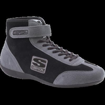 Simpson Mid-Top Driving Shoes MT120BK Shoes, Mid-top, Black/Gray, SFI 3.3/5, Men's 12, Pair