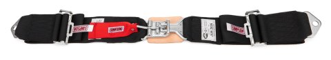 Simpson Latch & Link Lap Belts 2-Point Harness 29004BK Harness, Belt, Latch, Bolt-In, Floor Mount, Black, Each