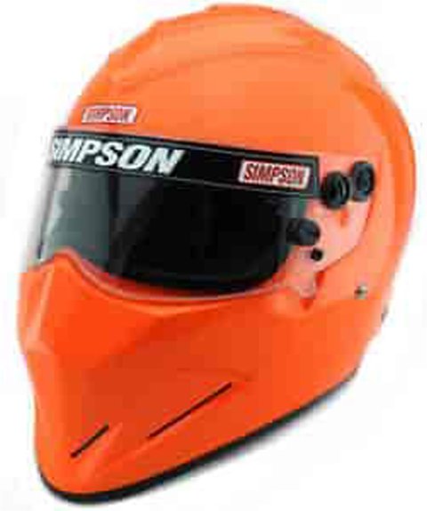 Simpson SA2020 Diamondback Series Helmets 729734S Helmet, Diamondback, Full Face, Safety orange, Gloss, Snell SA2020, X-Large, Each