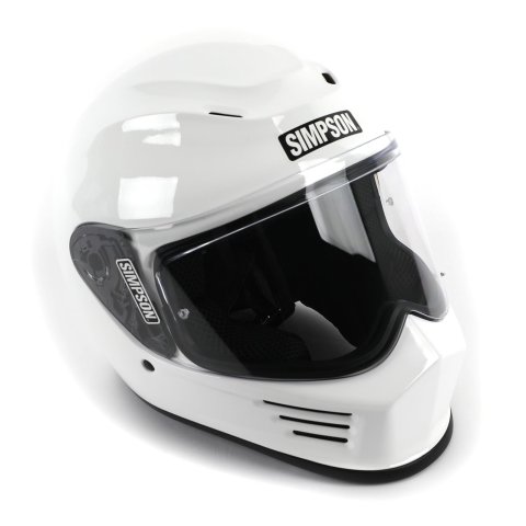 Simpson Speed Bandit Series Helmets SPBM1 Helmet, Bandit, Full Face, White, Gloss Finish, Medium, Each