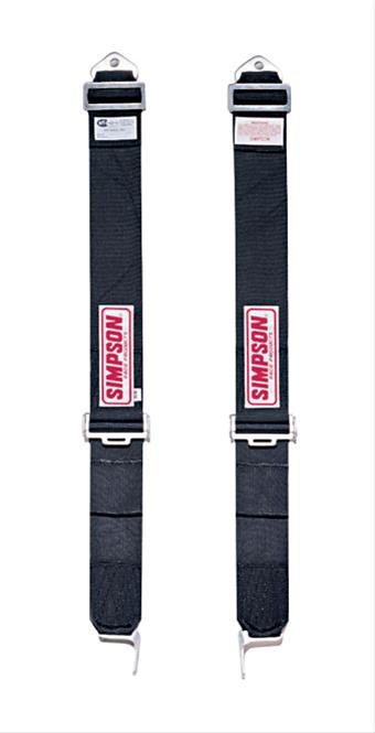 Simpson Shoulder 2-Point Harness 33009R Harness, Belt, Camlock Style, Individual, Pull Down, Red, 48 in. Length, Roll Bar Mount, Pair