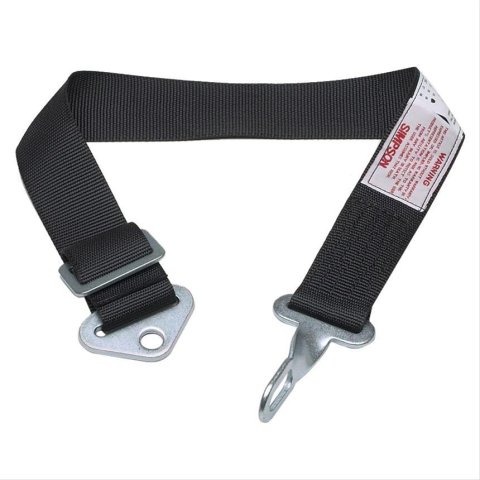 Simpson Camlock Anti-Submarine Belts 1-Point Harness 34012R Harness, Submarine Belt, Camlock, Bolt-In, Floor Mount, Red, Each