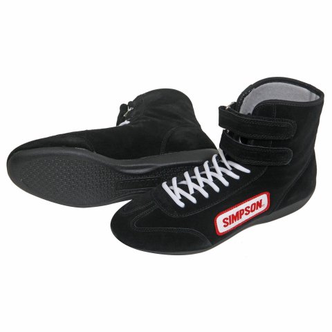 Simpson High Top Driving Shoes 28110BK Shoes, Top, Black, Mens Size 11, SFI 3.3/5, Pair
