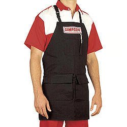 Simpson Mechanics Aprons 39035 Apron, Black, Cotton, with Logo, Each