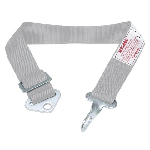 Simpson Camlock Anti-Submarine Belts 1-Point Harness 34012P Harness, Submarine Belt, Camlock, Bolt-In, Floor Mount, Platinum, Each