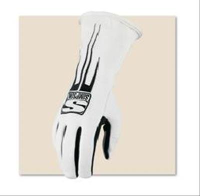 Simpson Predator Driving Gloves 20800SK Gloves, Predator, Leather/Nomex®, Double Layer, Black/White, SFI 3.3/5, Small, Pair
