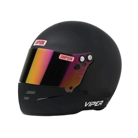 Simpson Viper Racing Helmets 7100058 Helmet, Series, Full Face, Black, Matte Finish, Snell SA2020, 2X-Large, Each
