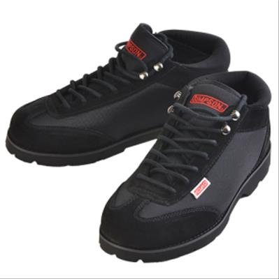 Simpson Garage Crew Shoes 57105BK Shoes, Mid-top, Super Wick Liner, Suede/Canvas Outer, Black, Men's Size 10 1/2, Pair