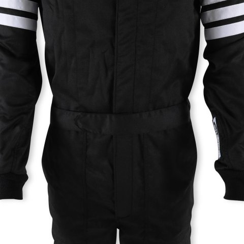 Simpson Racing Classic SFI-5 Driving Suits C402411 Suits, SFI, Men's X-Large, Two Layer, One-Piece, Nomex®, Black with White Stripes, SFI 3.2A/5, Each