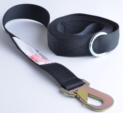 Simpson Tow Straps 35008BK Strap, Polyester, Black, 2.0 in. Width, 15 ft. Length, 4,800 lbs. Rated, Metal Ring Ends, Each