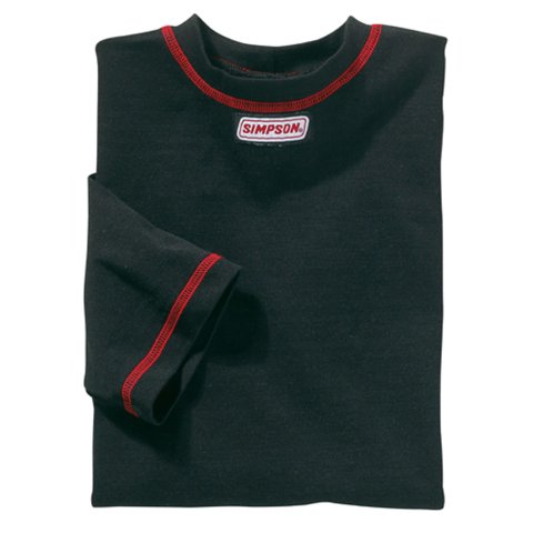Simpson CarbonX Underwear Shirts 20602M Fire Retardant Shirts, Short Sleeve, CarbonX, Black, Men's Medium, SFI 3.3/1, Each