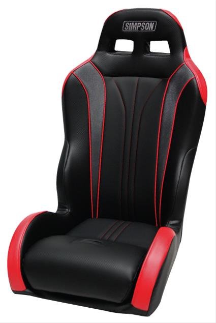 Simpson Vortex Rally UTV and Off-Road Seats 104-306 Powersports Seats, Seats, Front Bucket, Vinyl, Black/Red, Each
