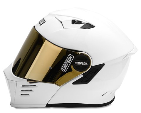Simpson MOD Bandit Series Helmets M59L1 Helmet, Ghost Bandit, Modular, Polyester Liner, Gloss White, Large, Each