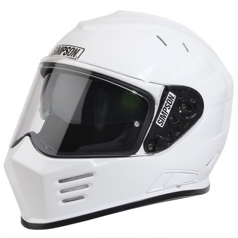 Simpson Ghost Bandit Helmets GBDL1 Helmet, Bandit, Full Face, Polyester Liner, Gloss White, ECE 22.05, Large, Each