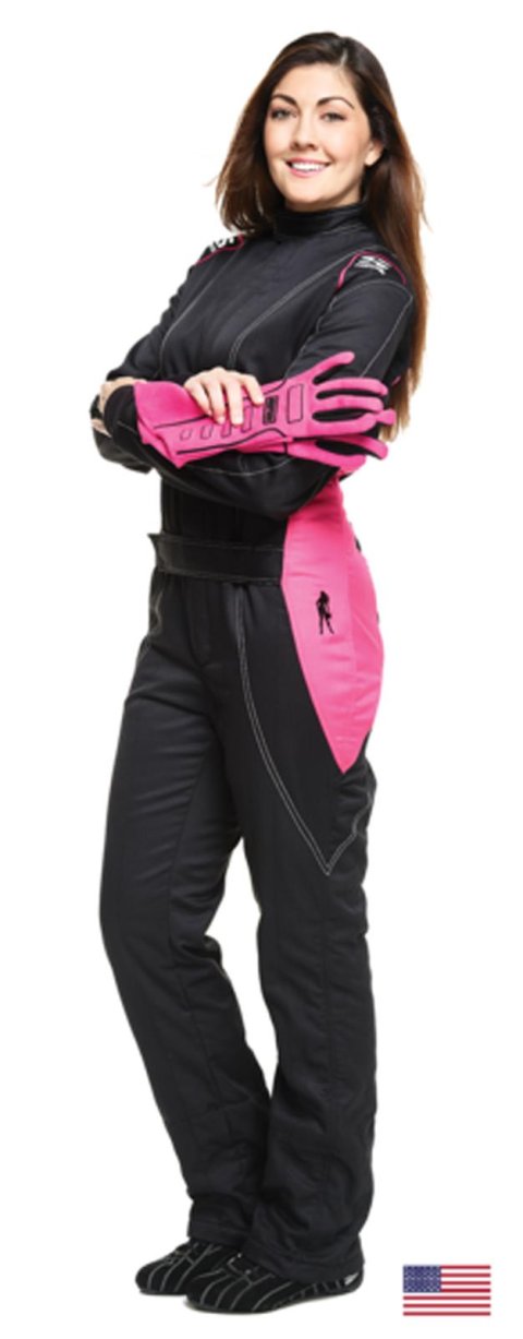 Simpson Vixen II Racing Suits V2P2501 Driving Suits, Suits, One-piece, 2 Layers, Twill Oxford Polyester/Cotton, Black/Pink, SFI 3.2A/5, Women's 2X-Large, Each