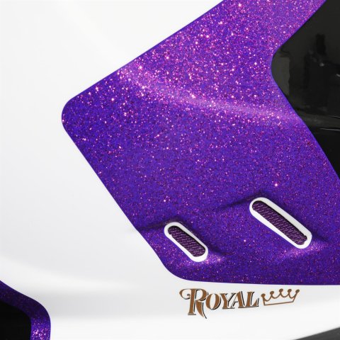 Simpson Ghost Bandit Limited Edition Royal Series Helmets GBDROYLG Helmet, Bandit, Edition, Royal, Full Face, Polyester Liner, While/Black/Purple, Clear Visor, Large, Each