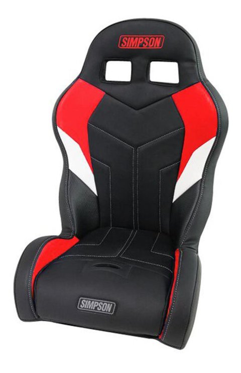 Simpson 170 Aggressor UTV Seats 110-306 Powersports Seat, Aggressor, Vinyl, Black/Red/White, Front Bucket, Off-Road, Each
