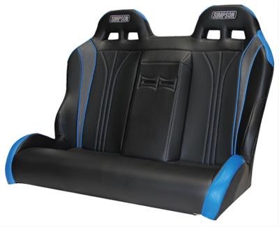 Simpson Vortex UTV and Off-Road Rear Bench Seats 116-510-307 Powersports Seats, Seats, Vinyl, Black/Blue, Polaris, Each