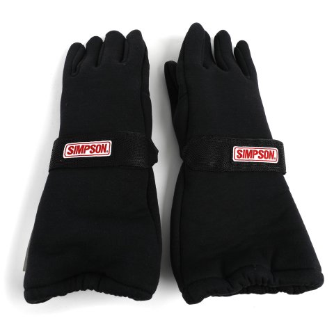 Simpson Holeshot 22 Drag Gloves 37017XK Driving Gloves, Gloves, Double Layer, Polyester/Leather, Black, SFI 20, X-Large, Pair