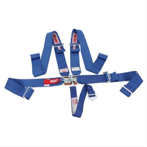Simpson Latch & Link 5-Point Harness 29066BL Harness, Latch, H-type Complete Style, 5-point, Polyester, Blue, Floor Mounting, SFI 16.1, Each
