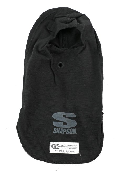 Simpson Pro Fit Balaclavas 23091K Head Socks, Balaclavas, One Layer, Single Eyehole/Mouth Opening, Nomex®, Black, SFI 3.3/1, Each