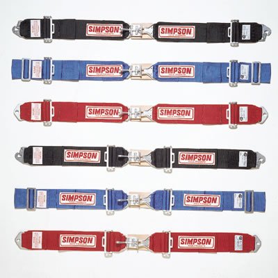Simpson Latch & Link Lap Belts 2-Point Harness 29020P Harness, Belt, link, Floor Mount, 55.0 in. Length, 3 in. Width, Platinum, Each