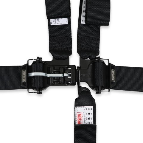 Simpson Latch & Link Off-Road 5-Point Harness D2LD5WCP Racing Harness, Restraint, 5-point, Polyester, 2 in., Clip-In, Black, Pull Down, Pads, Each