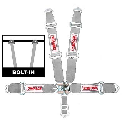 Simpson Latch & Link 5-Point Harness 29061P Harness, Complete, Latch, Individual-Type, Bolt-In, Floor Mount, Platinum, Each