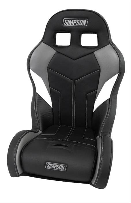 Simpson 170 Aggressor UTV Seats 110-305 Powersports Seat, Aggressor, Vinyl, Black/Gray/White, Front Bucket, Off-Road, Each