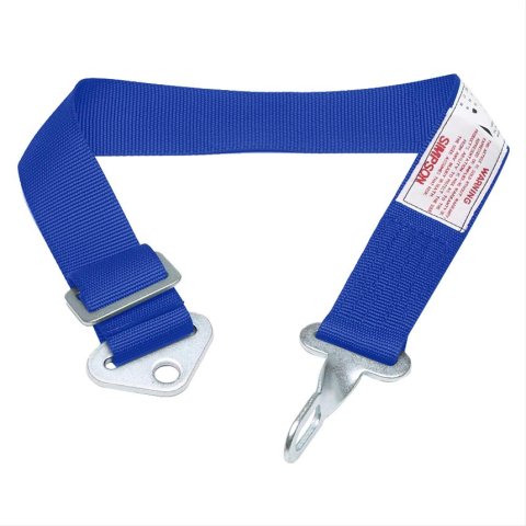 Simpson Latch-Type Anti-Submarine Belts 1-Point Harness 31012BL Harness, Submarine Belt, Latch, Bolt-In, Floor Mount, Blue, Each