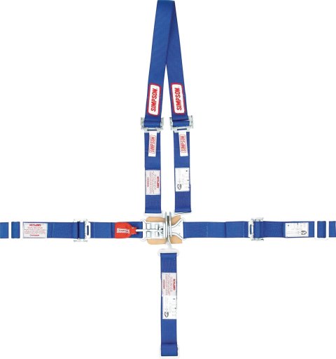 Simpson Mini Dragster Latch & Link 5-Point Harness 35012BK Harness, Junior Dragster, Complete, Latch, Individual-Type, Wraparound, Roll Bar, Black, Each