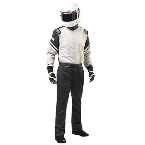 Simpson Legend II Series Racing Suits L205271 Driving Suit, One-Piece, Double Layer, Cotton, Black/Gray, Medium, Each