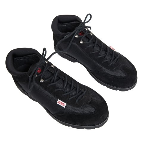Simpson Garage Crew Shoes 57120BK Shoes, Crew, Mid-top, Wick Liner, Suede/Canvas Outer, Black, Mens Size 12, Pair