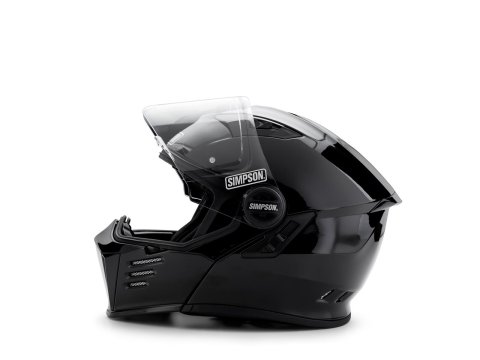 Simpson MOD Bandit Series Helmets M59L2 Helmet, Ghost Bandit, Modular, Polyester Liner, Gloss Black, Large, Each