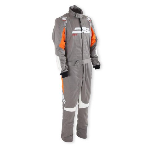 Simpson Airspeed Racing Suits AS05321 Driving Suit, Airspeed, One-piece, Double Layer, Nomex, Alloy/Orange/White, SFI 3.2A/5, Men's Large, Each