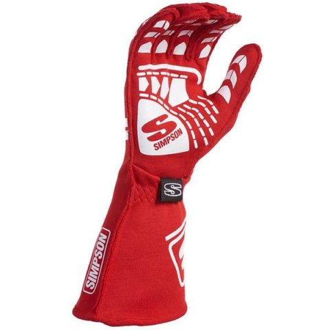 Simpson Endurance Racing Gloves EGSR Driving Gloves, Racing, Double Layer, Nomex®, Red, SFI 3.3/5, Small, Pair