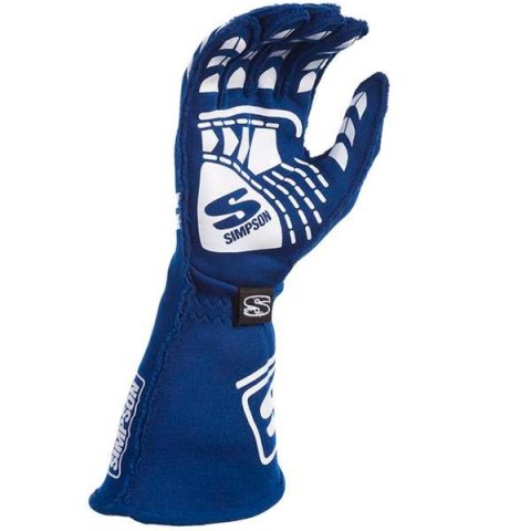 Simpson Endurance Racing Gloves EGSB Driving Gloves, Racing, Double Layer, Nomex®, Blue, SFI 3.3/5, Small, Pair