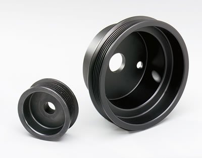 JET Underdrive Pulley Kits 90105 Pulleys, Serpentine, Steel, Black, Chevy, Small Block/90 Degree V6, Pair