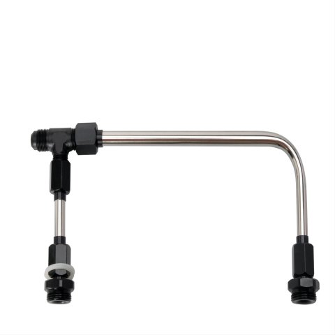 JET Carburetor Fuel Lines 34160GB Lines, Stainless Steel, Polished, Gloss Black Aluminum Fittings, Holley 4160, Kit