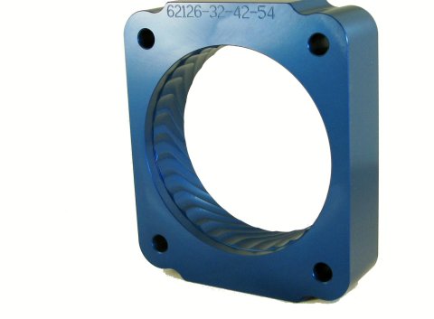 JET Powr-Flo Throttle Body Spacers 62126 Spacer, Powr-Flo, Aluminum, Blue Anodized, Ford, Pickup, SUV, Each