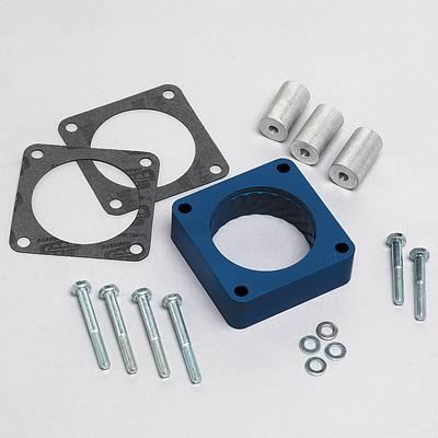 JET Powr-Flo Throttle Body Spacers 62115 Spacer, Powr-Flo, Aluminum, Blue Anodized, Jeep, Each
