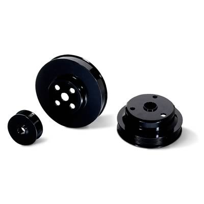 JET Underdrive Pulley Kits 90143 Set, Serpentine, Steel, Black, Chevy, Small Block, Set of 3